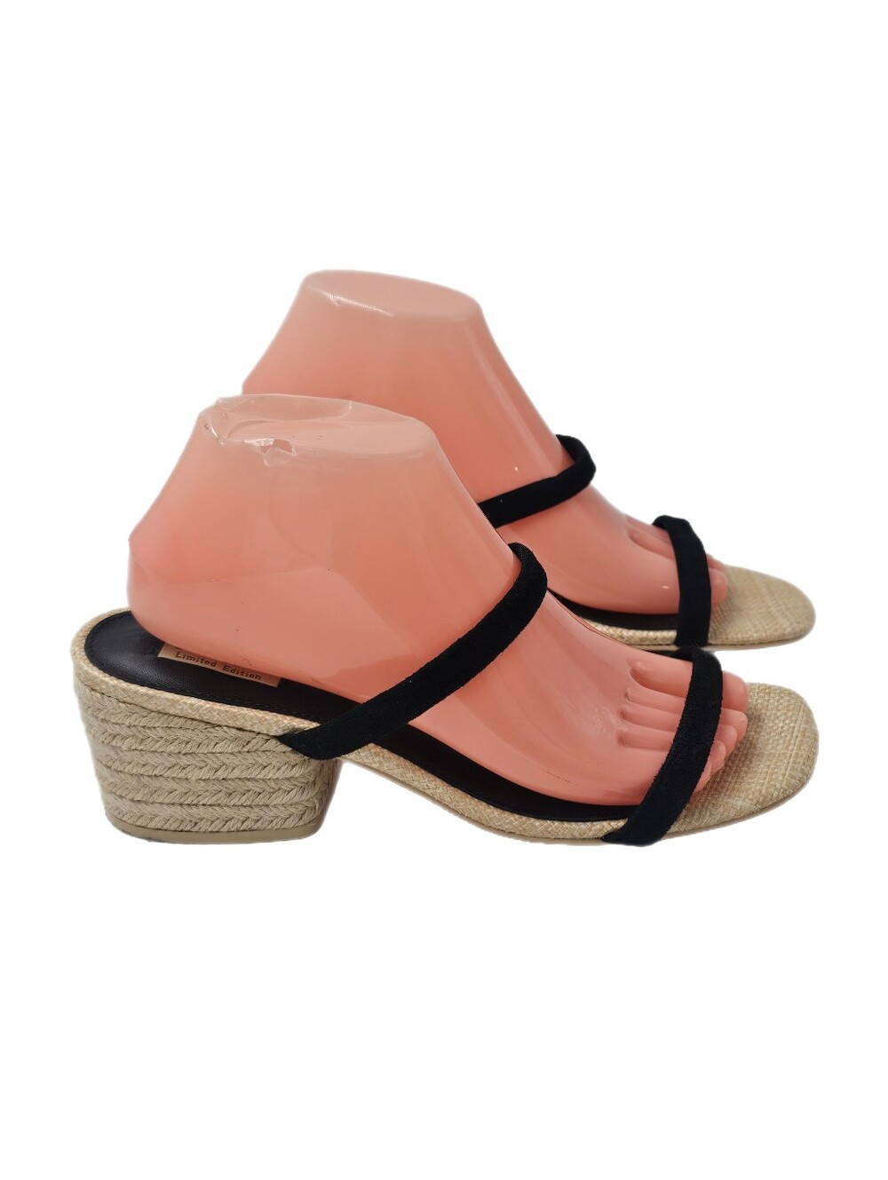 MIA Limited Edition Inara Black Espadrille Block Heel Sandals Size 9